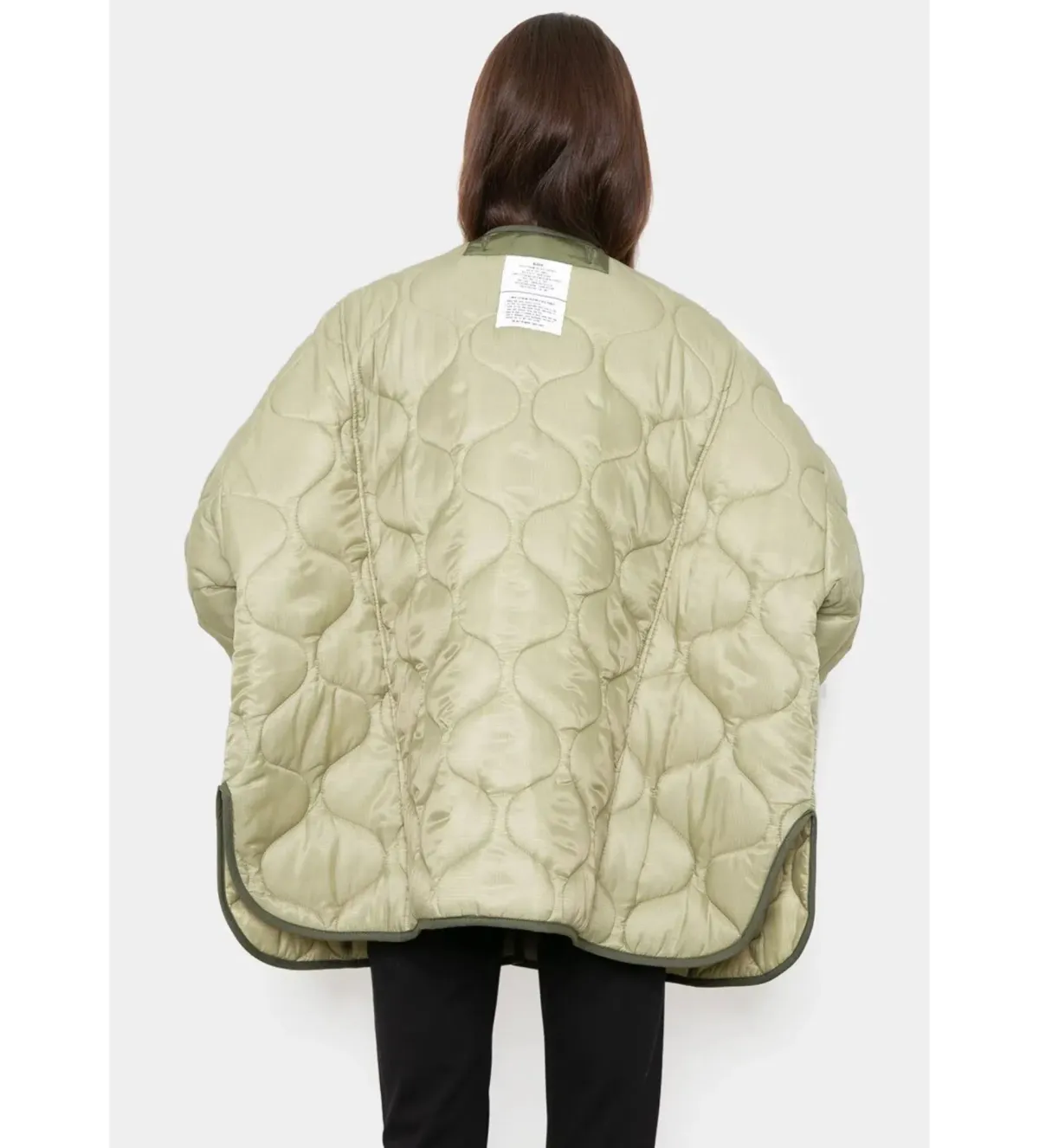 Frankie Shop Teddy Quilted Jacket Moss Green Size UK 12 - Image 8