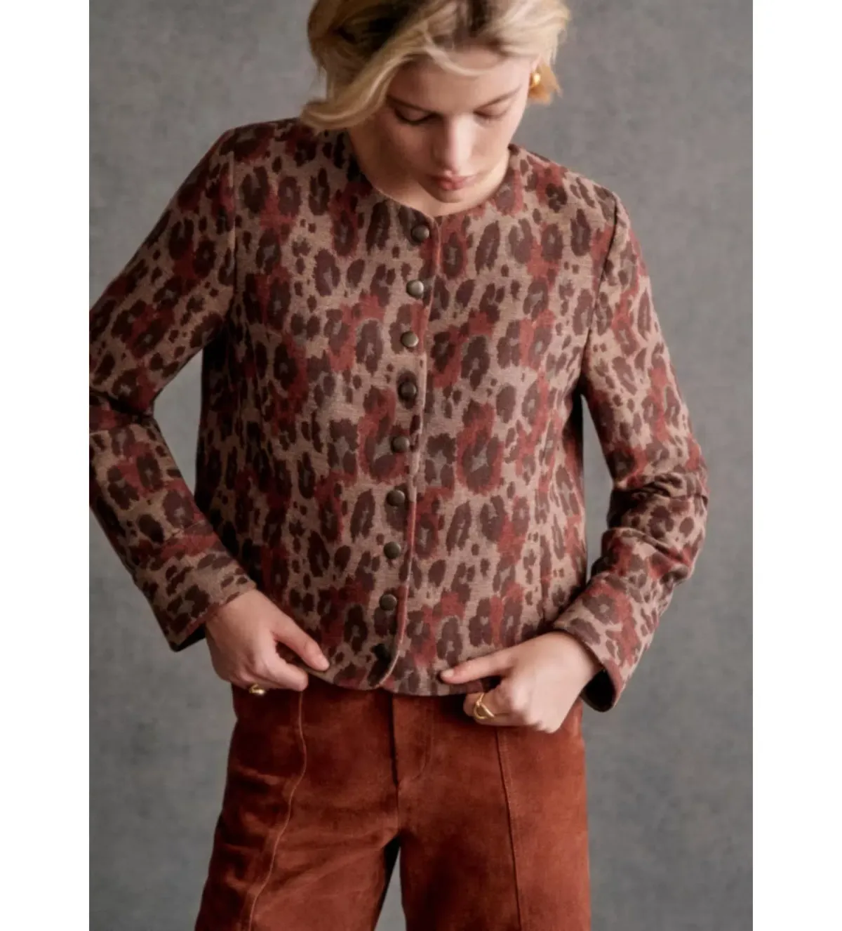 Sezane  Marlys Jacket Animal Print Size UK 12 - Image 4