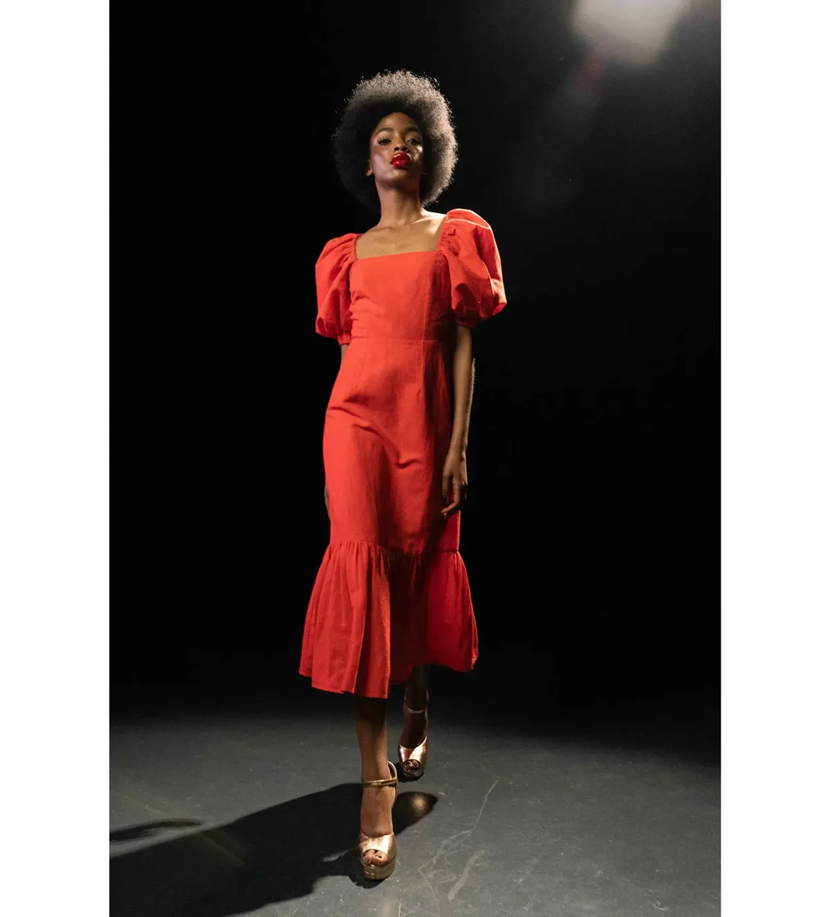 Queens of Archive Sophia Midi Dress Red Size UK 10 - Image 1