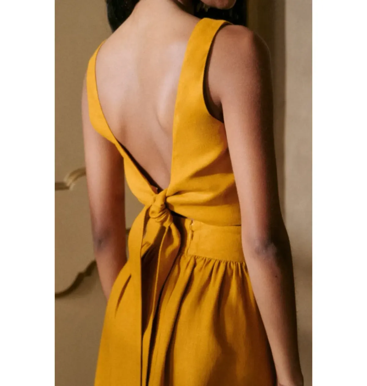 Sezane Ochre Co Ords Maxi Dress Yellow Size 12 - Image 2