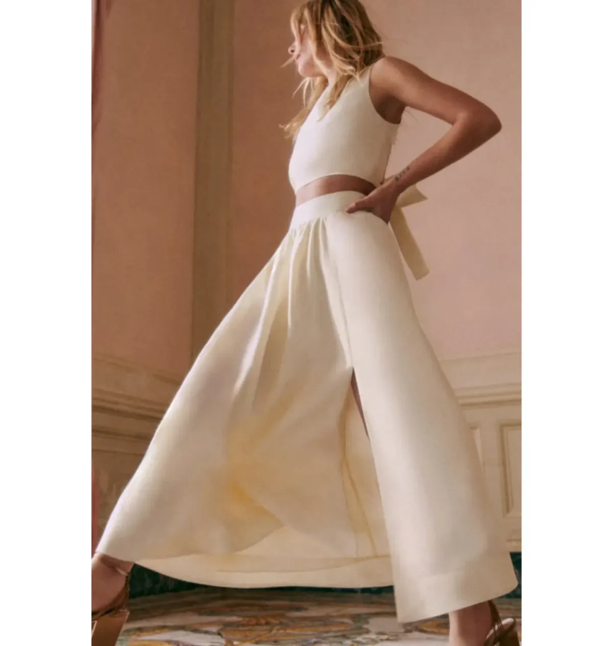 Sezane Sophie Skirt White Size 12 - Image 2