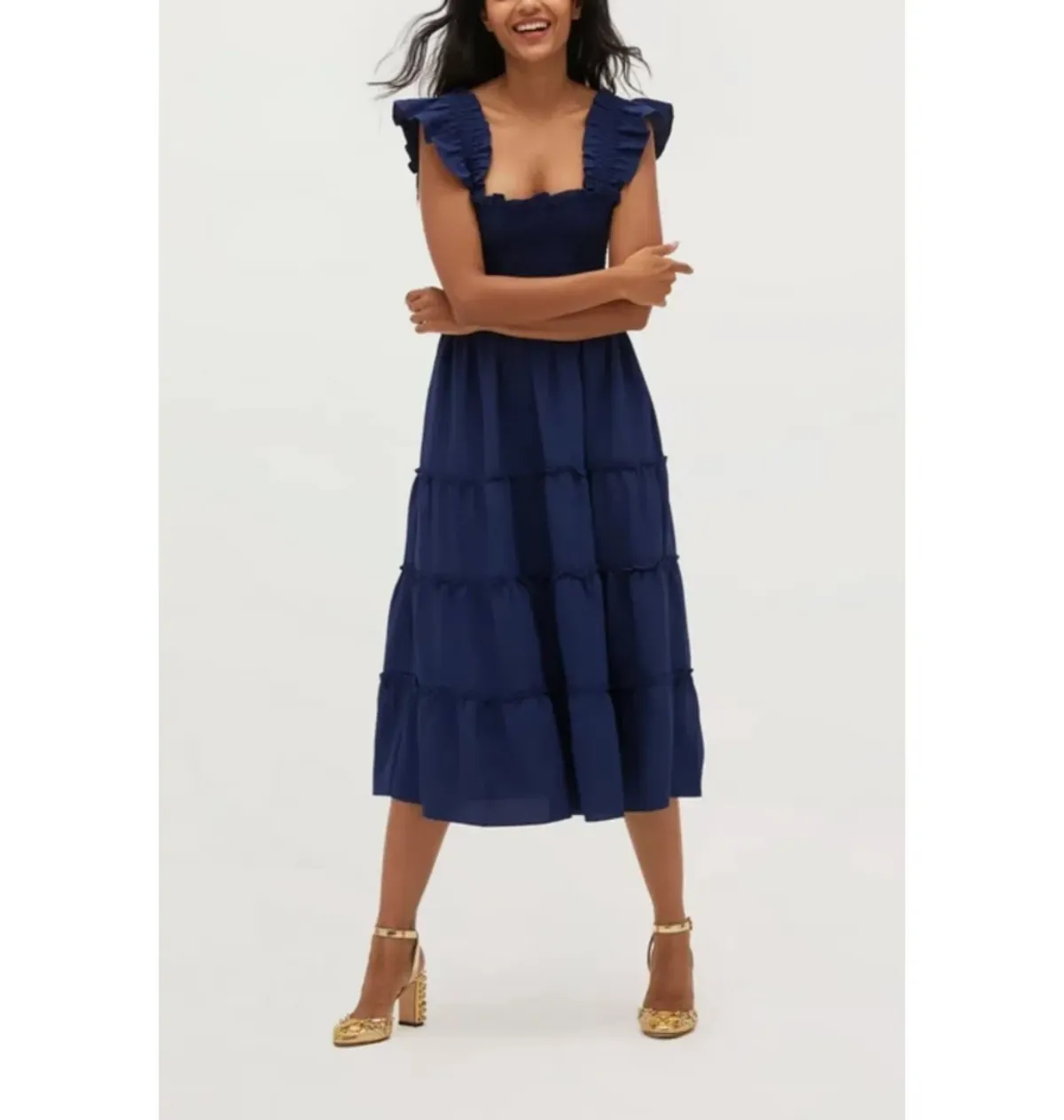 Hill House Home The Ellie Nap Midi Dress Blue Size 10 - Image 1