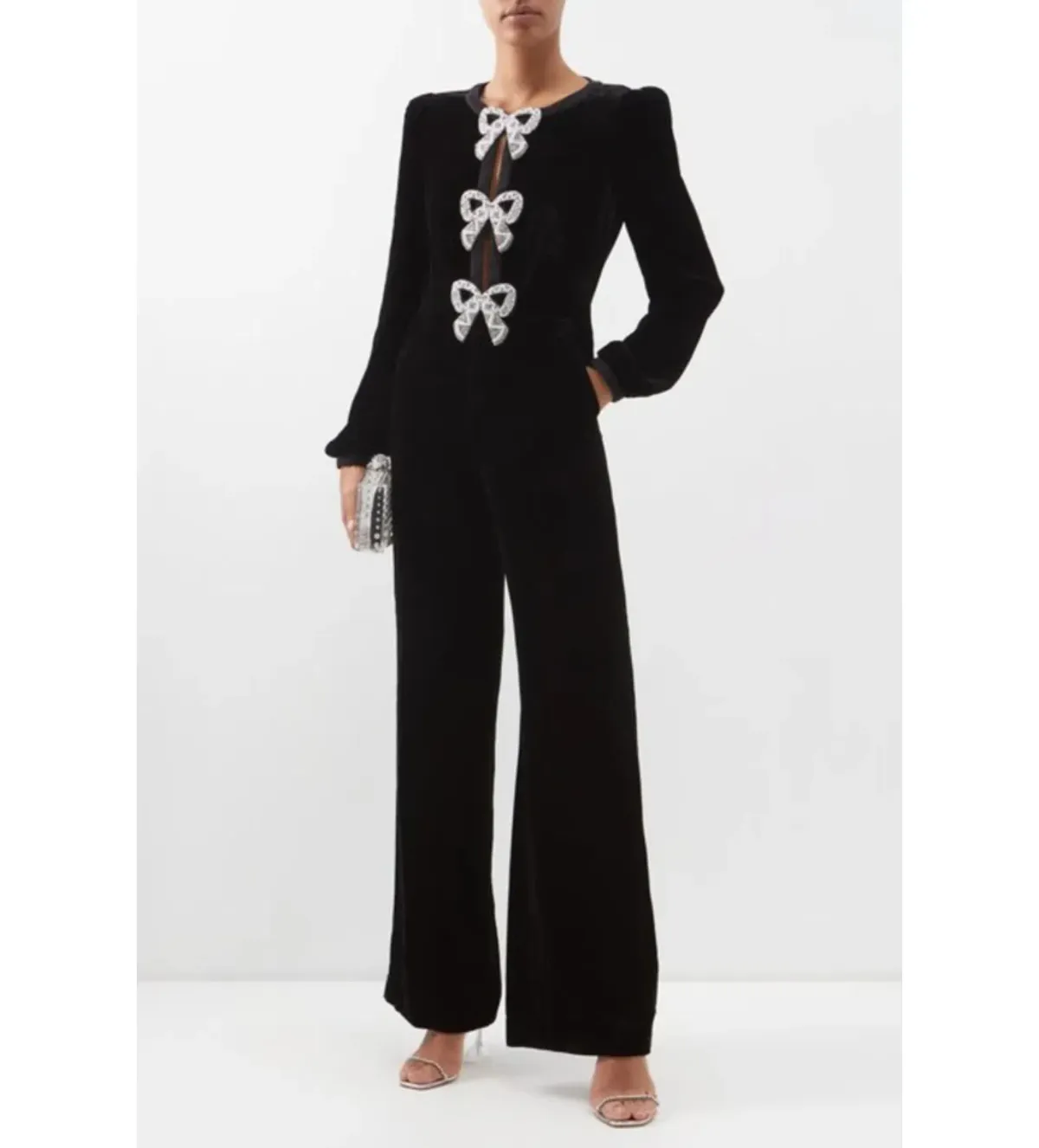 Saloni Camille Jumpsuit Black Size UK 12 - Image 1