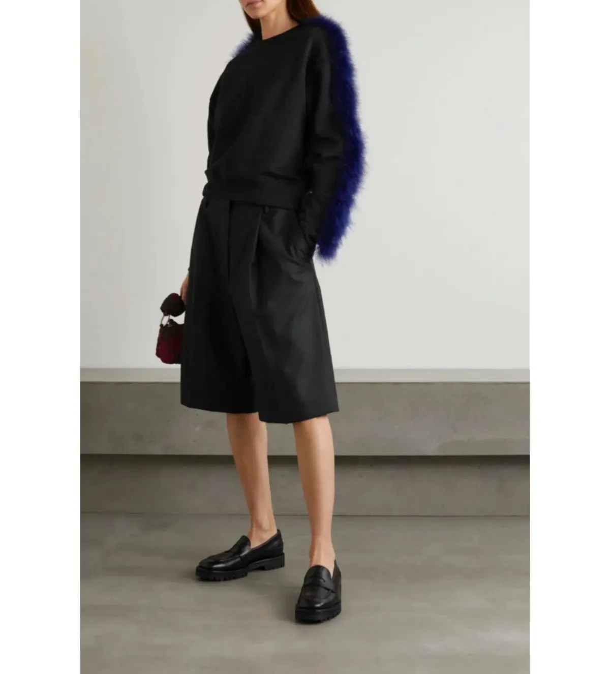 Dries Van Noten Feather-trimmed Sweater Black Size UK 10 - Image 1