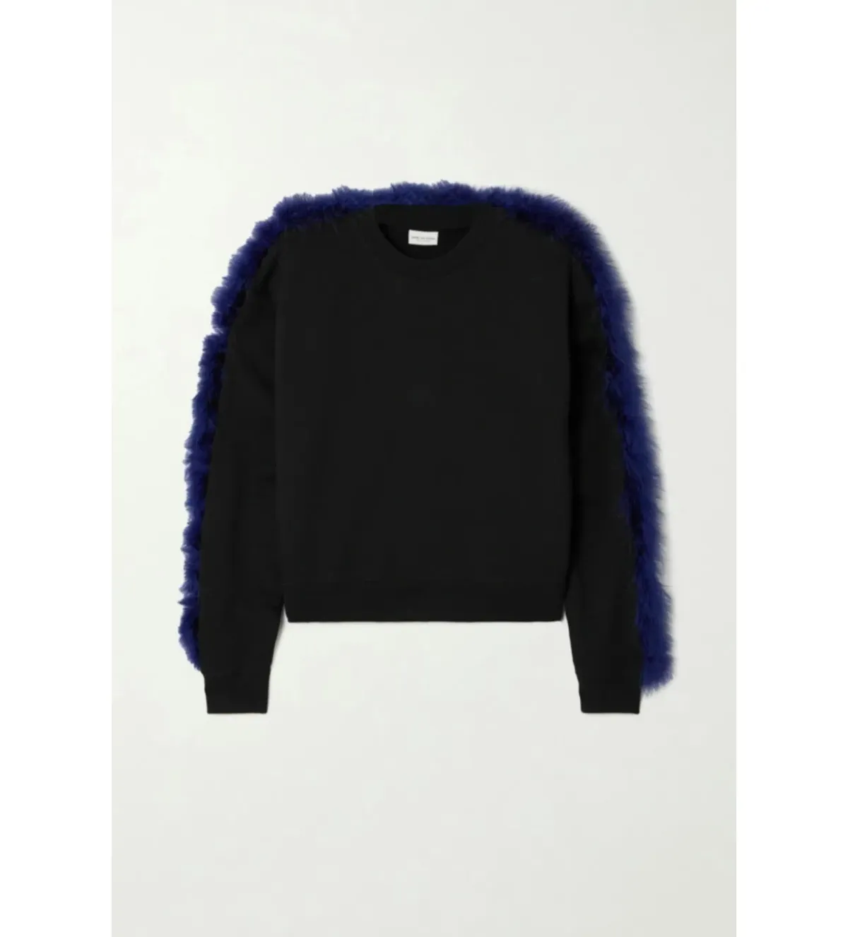 Dries Van Noten Feather-trimmed Sweater Black Size UK 10 - Image 3