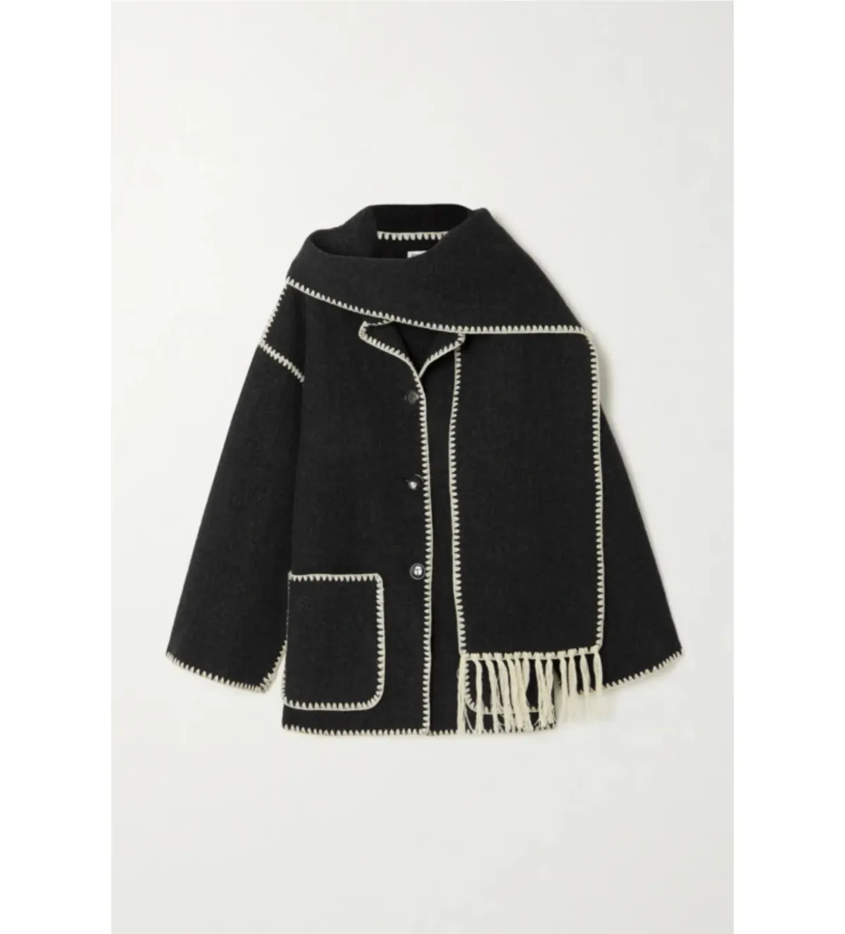 Totême Rent Scarf Jacket Black Size 10  - Image 3