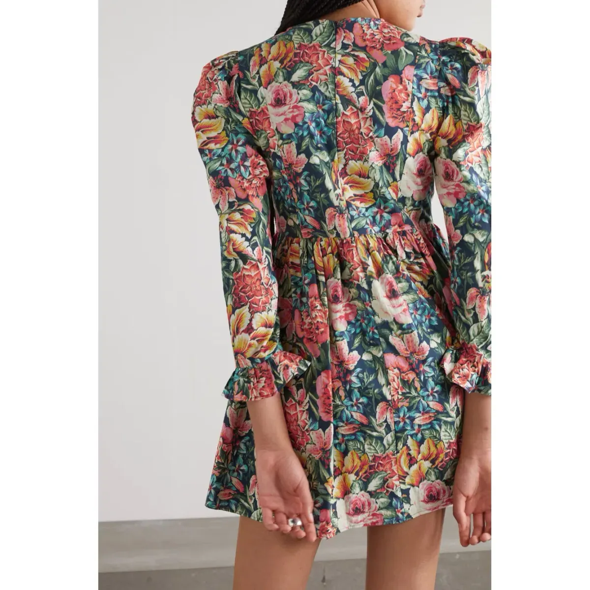 Batsheva Gathered Floral Print Mini Dress Size UK 12 - Image 2