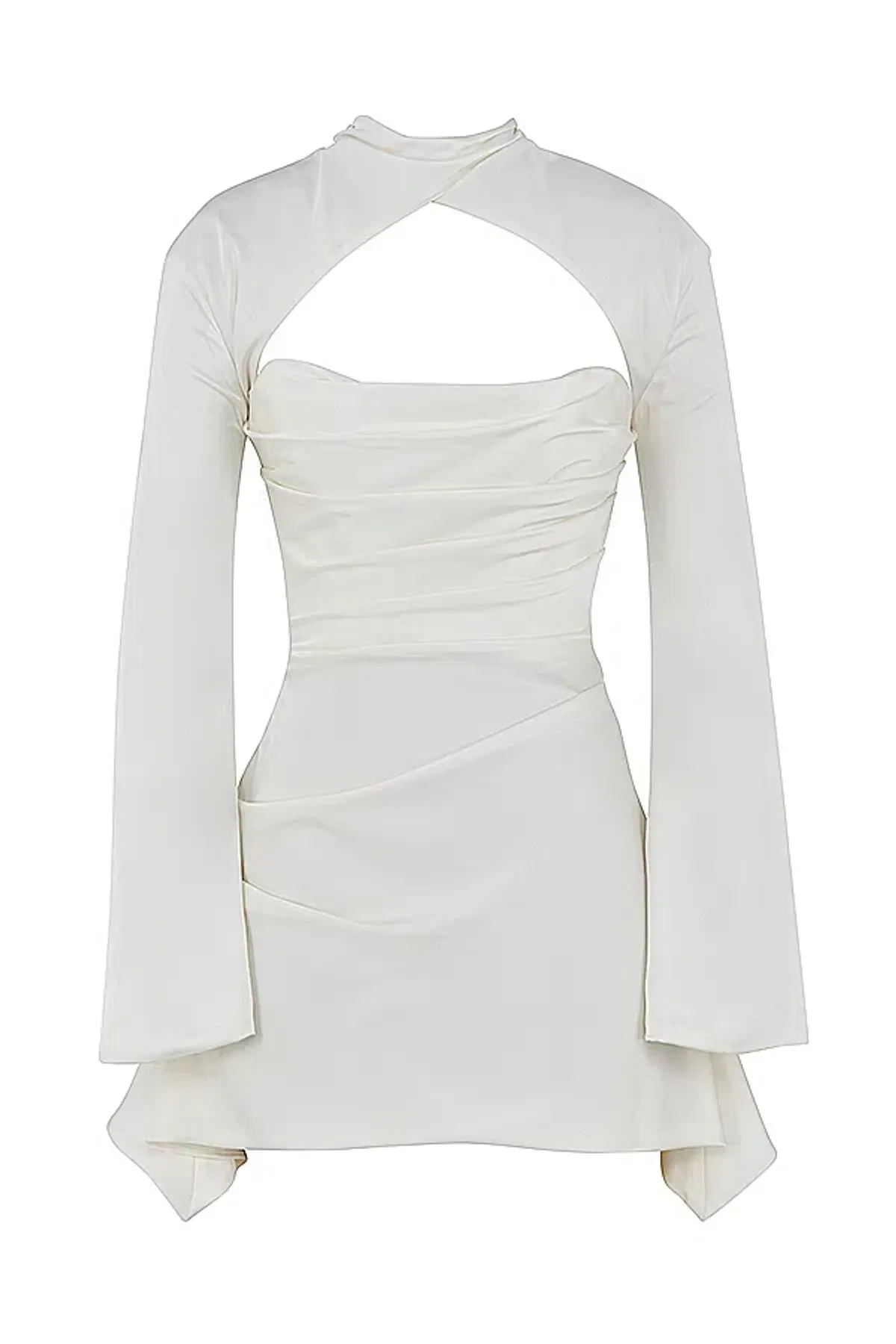 House of CB Toira Mini Dress Ivory Size UK 12 - Image 4