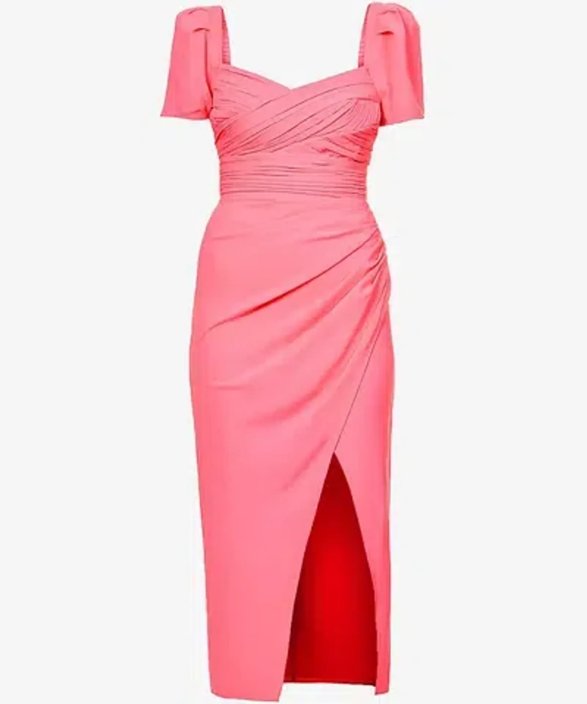 Self Portrait Iris Crepe Midi Dress Pink Size UK 16 - Image 5
