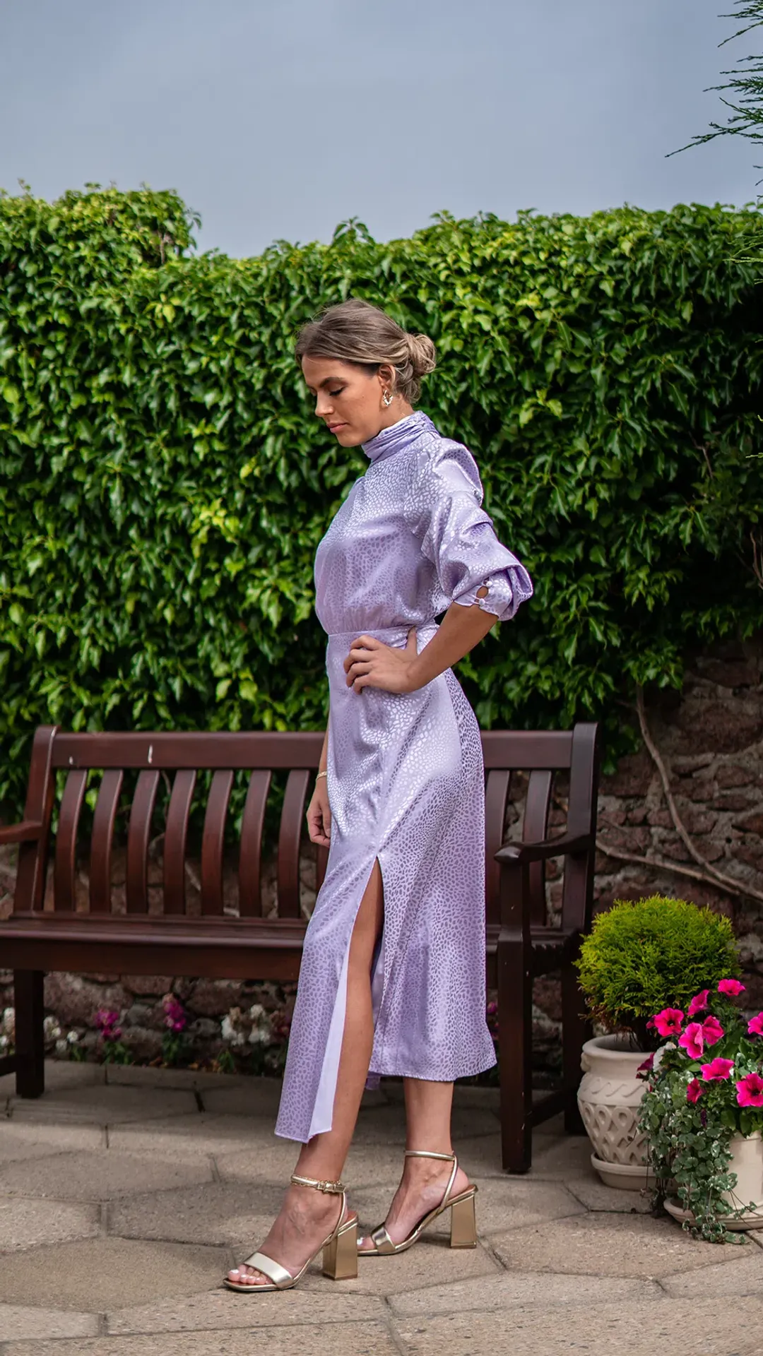 Olivia Rubin Gwen Midi Dress Lilac Size UK 14 for rent on The Volte - main image