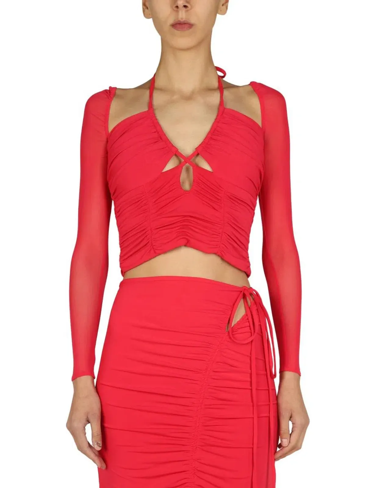 Self Portrait Jersey Cut Out Midi Dress Fuschia Size UK 14 - Image 2
