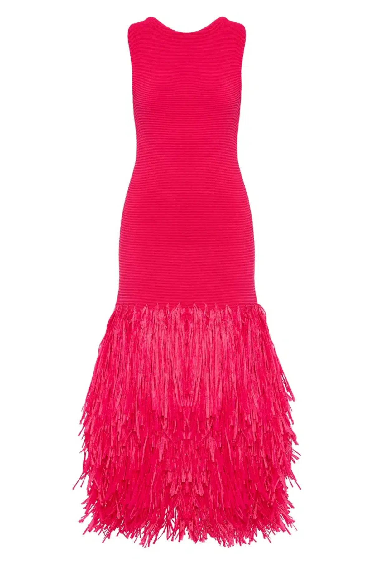 Aje Rushes Raffia Knit Midi Dress - Image 3