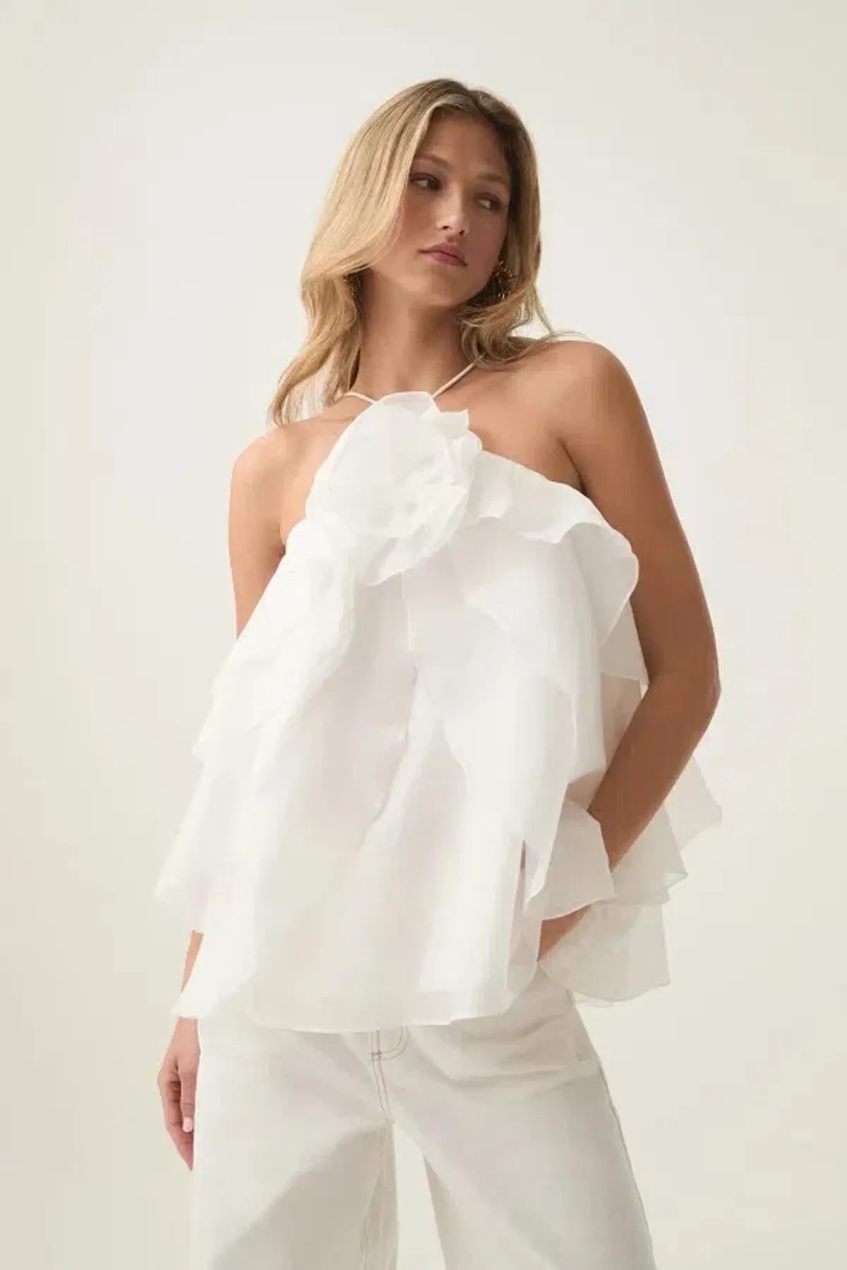 Aje Pandorea Top White Size UK 8 - Image 1