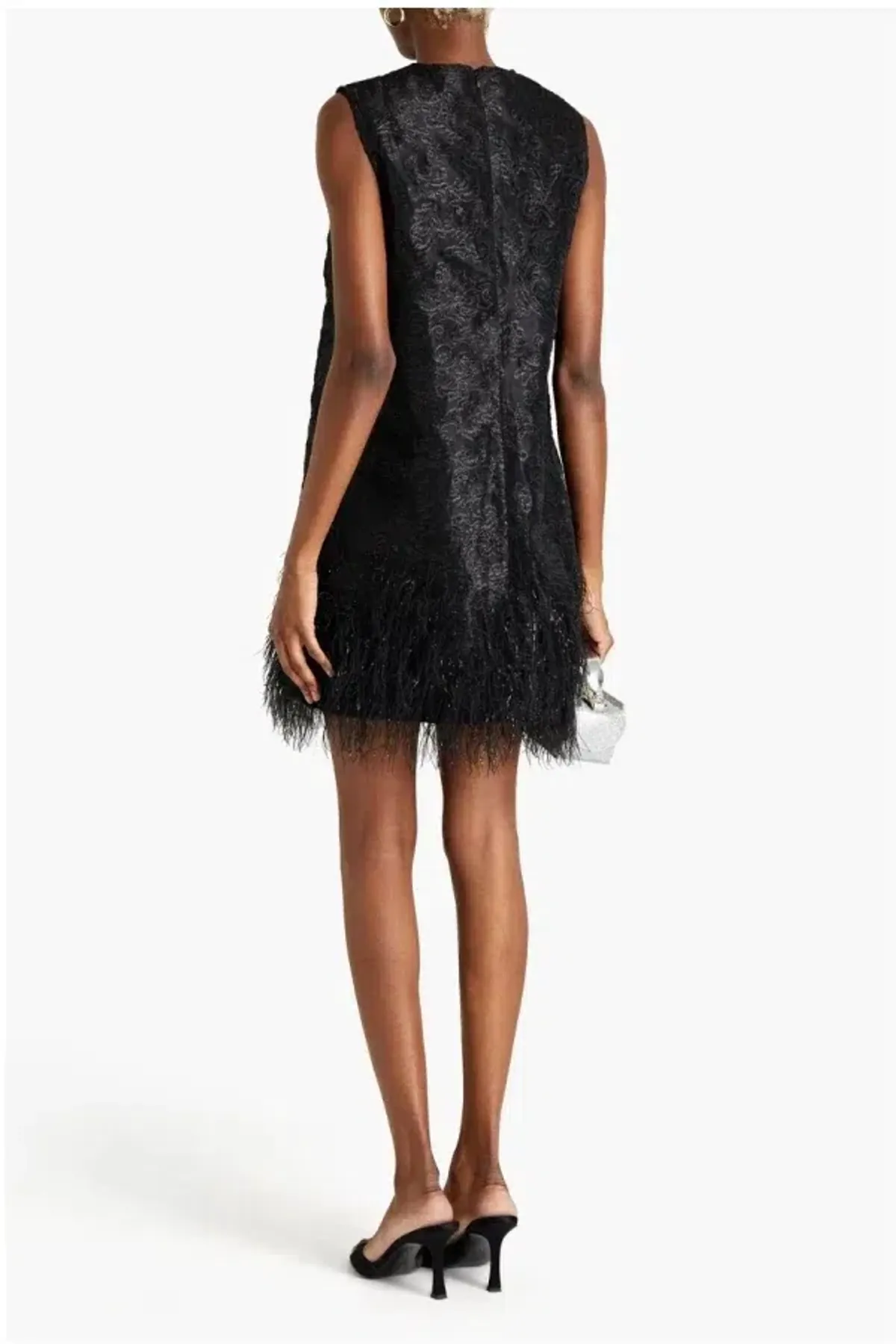 Ganni Feather Mini Dress Size 10 - Image 2