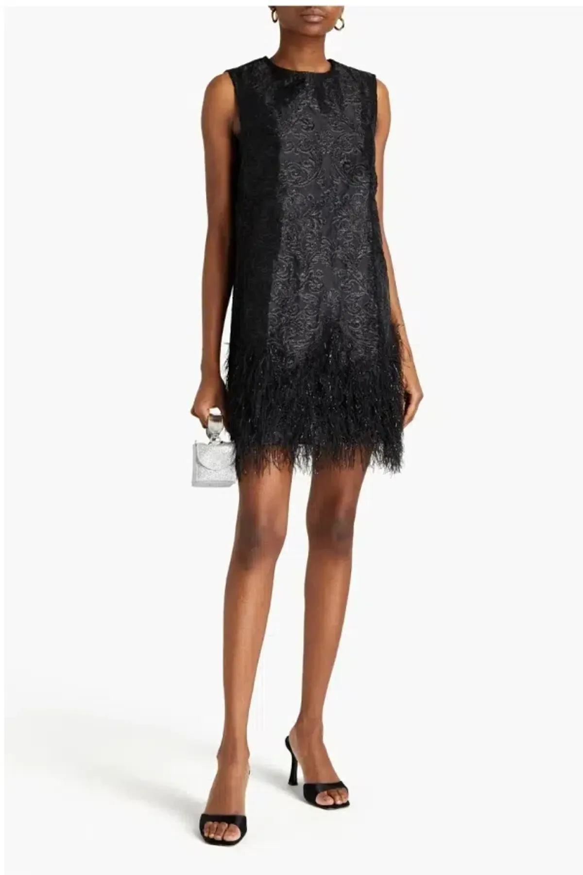 Ganni Feather Mini Dress Size 10 - Image 1