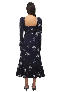 Self Portrait Navy Vintage Floral Midi Dress Size 10 for rent on The Volte - image 2