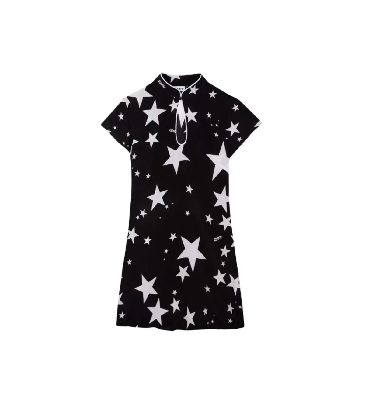 Rixo Lolita Star Mini Dress in Black Print Size UK 10 - Image 3