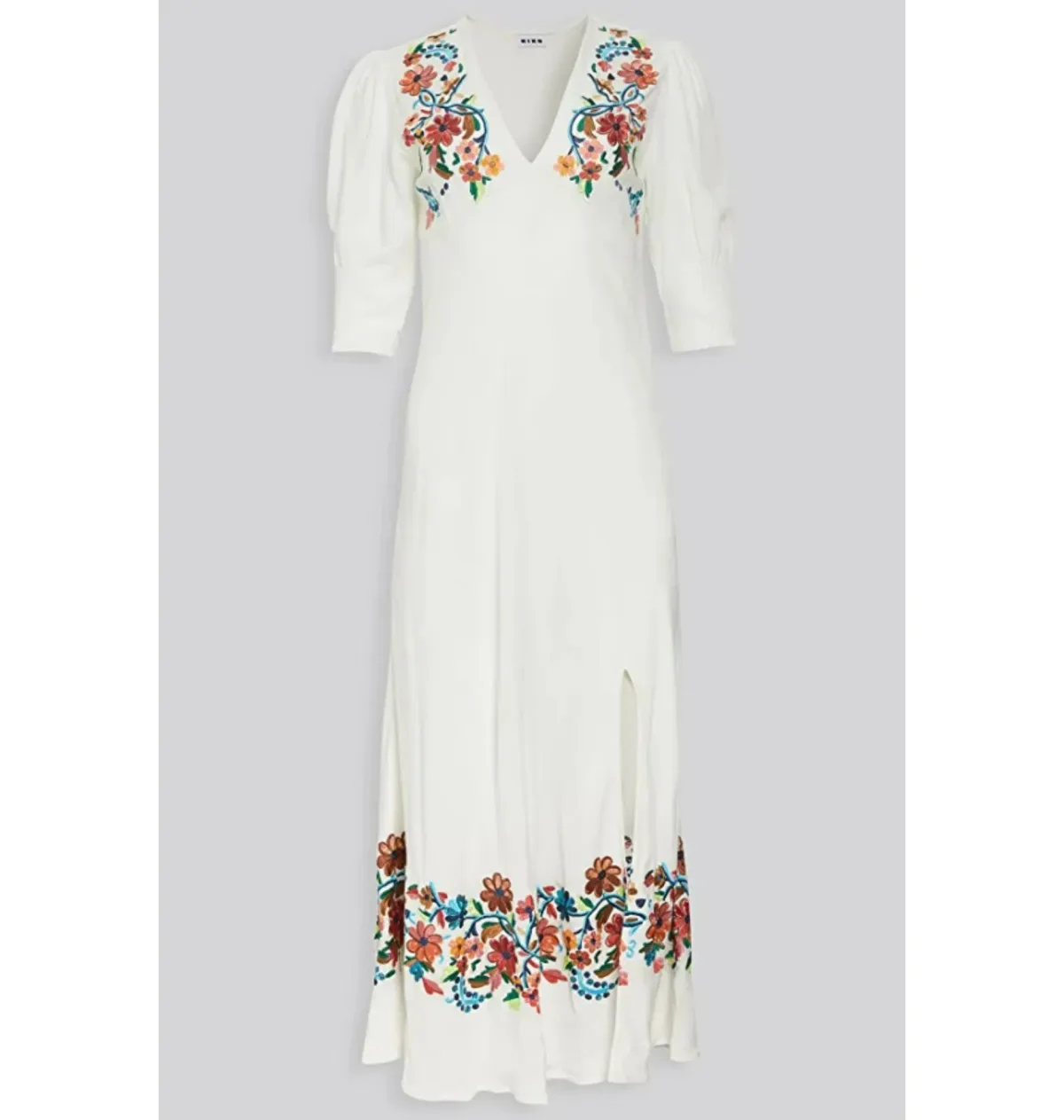 Rixo Carmen Embroidered Midi Dress Floral Size UK 12 - Image 5