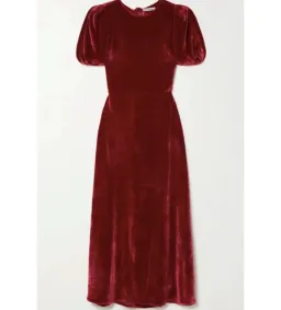 Reformation Livia Velvet Backless Midi Dress Size UK 12 for rent on The Volte - image 3