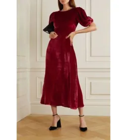 Reformation Livia Velvet Backless Midi Dress Size UK 12 for rent on The Volte - image 1