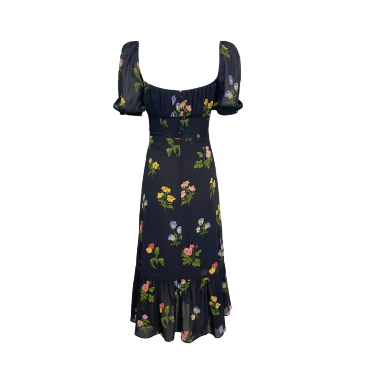 Reformation Charlee Dress Black Floral Size UK 12 - Image 4