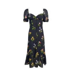 Reformation Charlee Dress Black Floral Size UK 12 for rent on The Volte - image 3