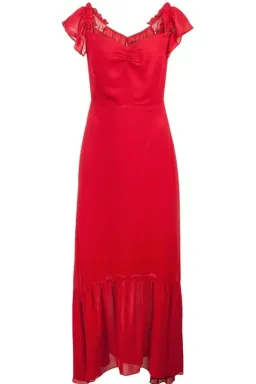 Reformation Butterfly Midi Dress Red Size UK 12 for rent on The Volte - image 4
