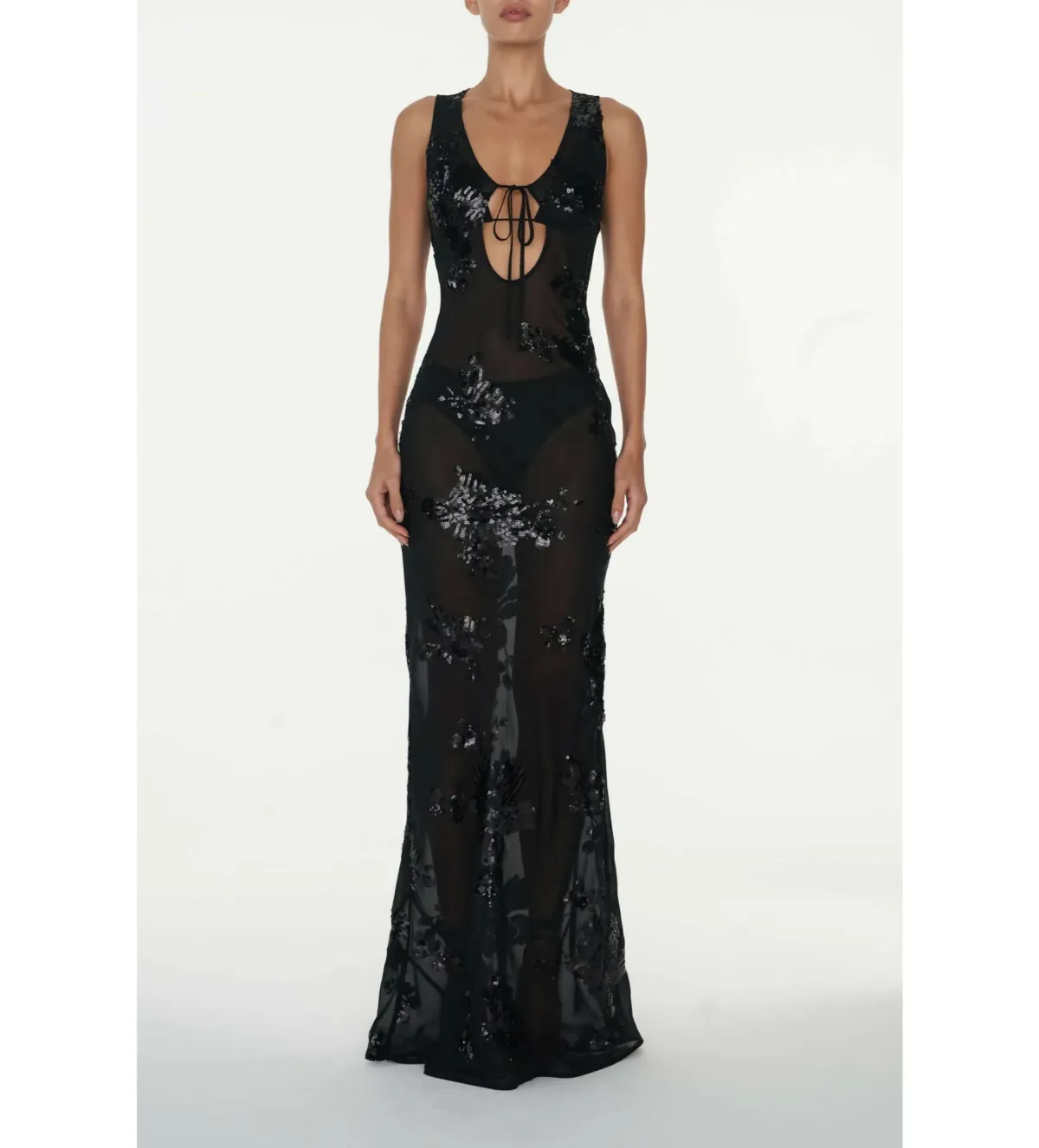 Rat & Boa Rent Giulia Sequin Dress Black Size 8  - Image 1