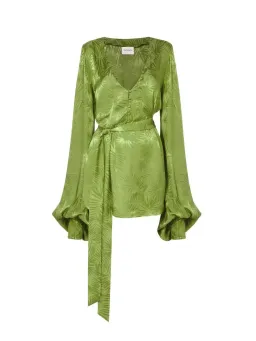 Rat & Boa Harlequin Mini Dress Cypress Green Size M / UK 10 for rent on The Volte - image 4