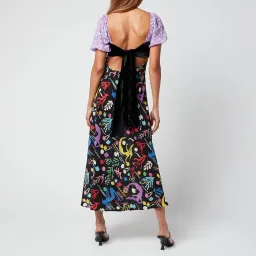 Rixo Anastasia Backless Midi Dress Sea Life Black Multi Size M / UK 12  for rent on The Volte - image 4