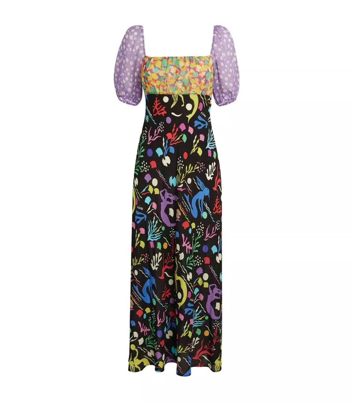 Rixo Anastasia Backless Midi Dress Sea Life Black Multi Size M / UK 12  - Image 5