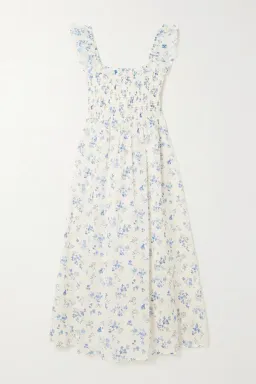 Reformation Noreen Midi Dress Blue Floral Size S / UK 8 for rent on The Volte - image 4