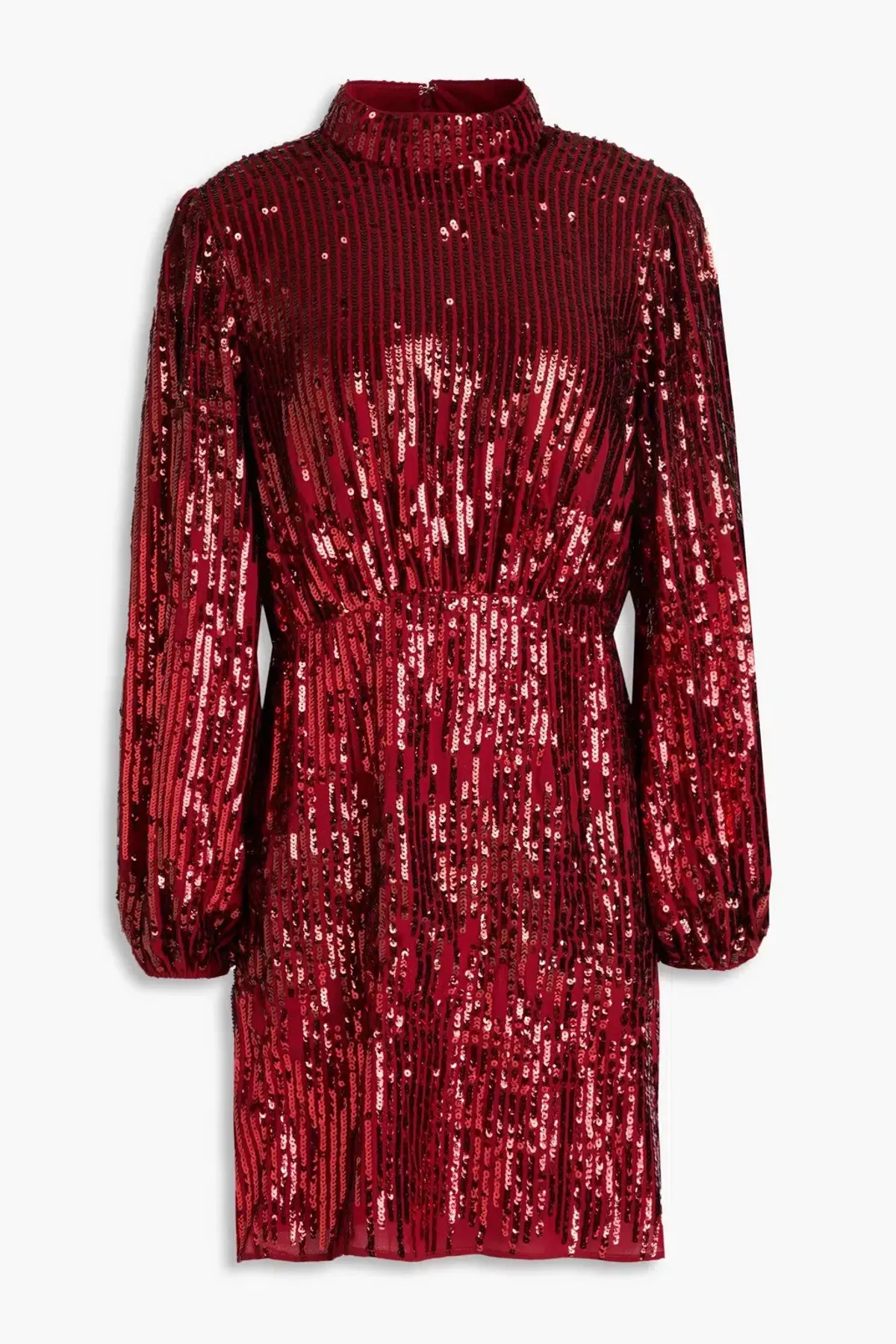 Rixo Samantha Mini Dress Burgundy Sequin Size S / UK 8 - Image 4