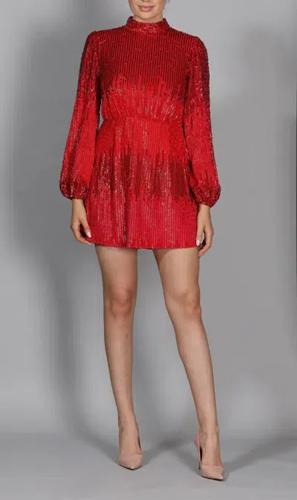 RIXO Samantha Mini Dress Red Size UK 10 - Image 1