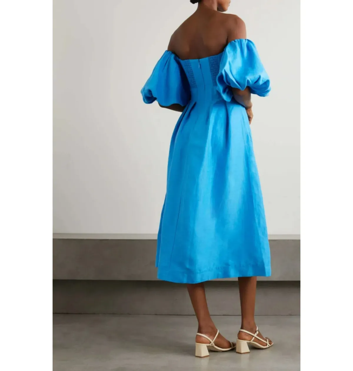 Aje Eugenie Midi Dress Azure Blue Size UK 10 - Image 5