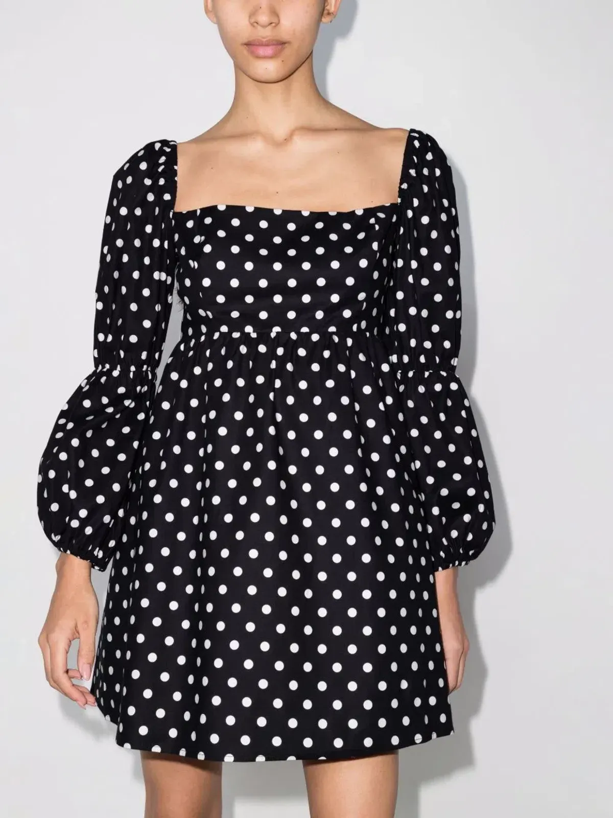 Reformation Michaela Polka Dot Mini Dress Print Size UK 10 - Image 2