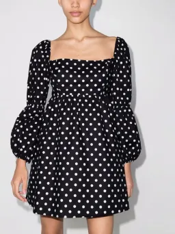 Reformation Michaela Polka Dot Mini Dress Print Size UK 10 for rent on The Volte - image 2