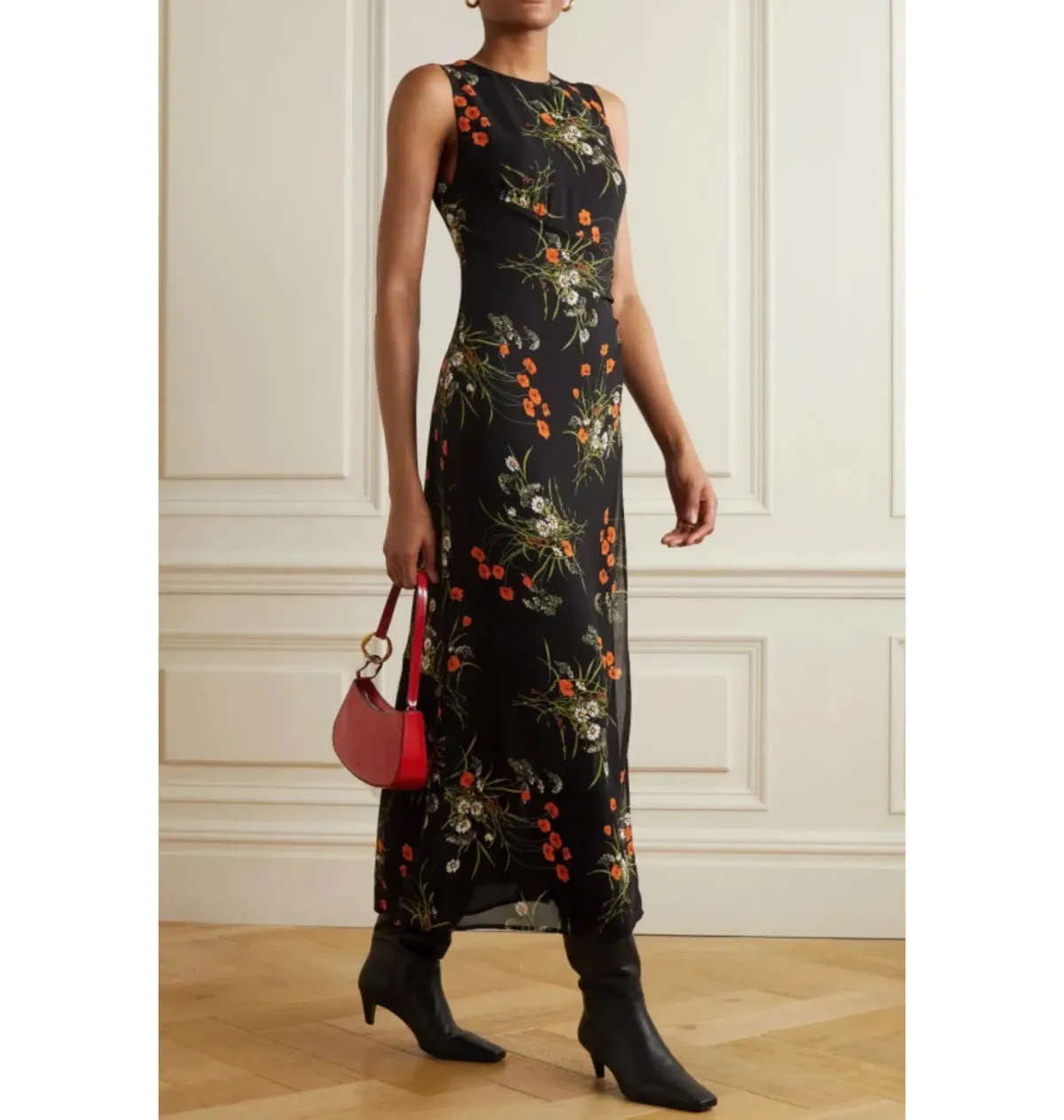 Reformation Ledger Floral Dress Black Floral Size UK 12 - Image 1