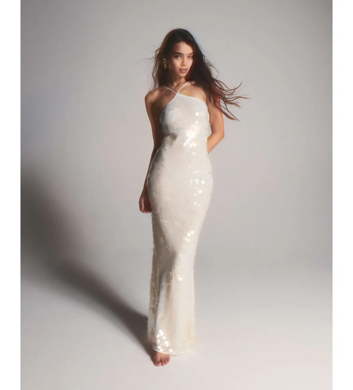 Rat & Boa Emmanuella  Dress White Sequin Size M/UK 10  - Image 2