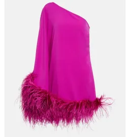 Taller Marmo Piccolo Ubud Feather Mini Dress in Pink Size UK 12 for rent on The Volte - image 5