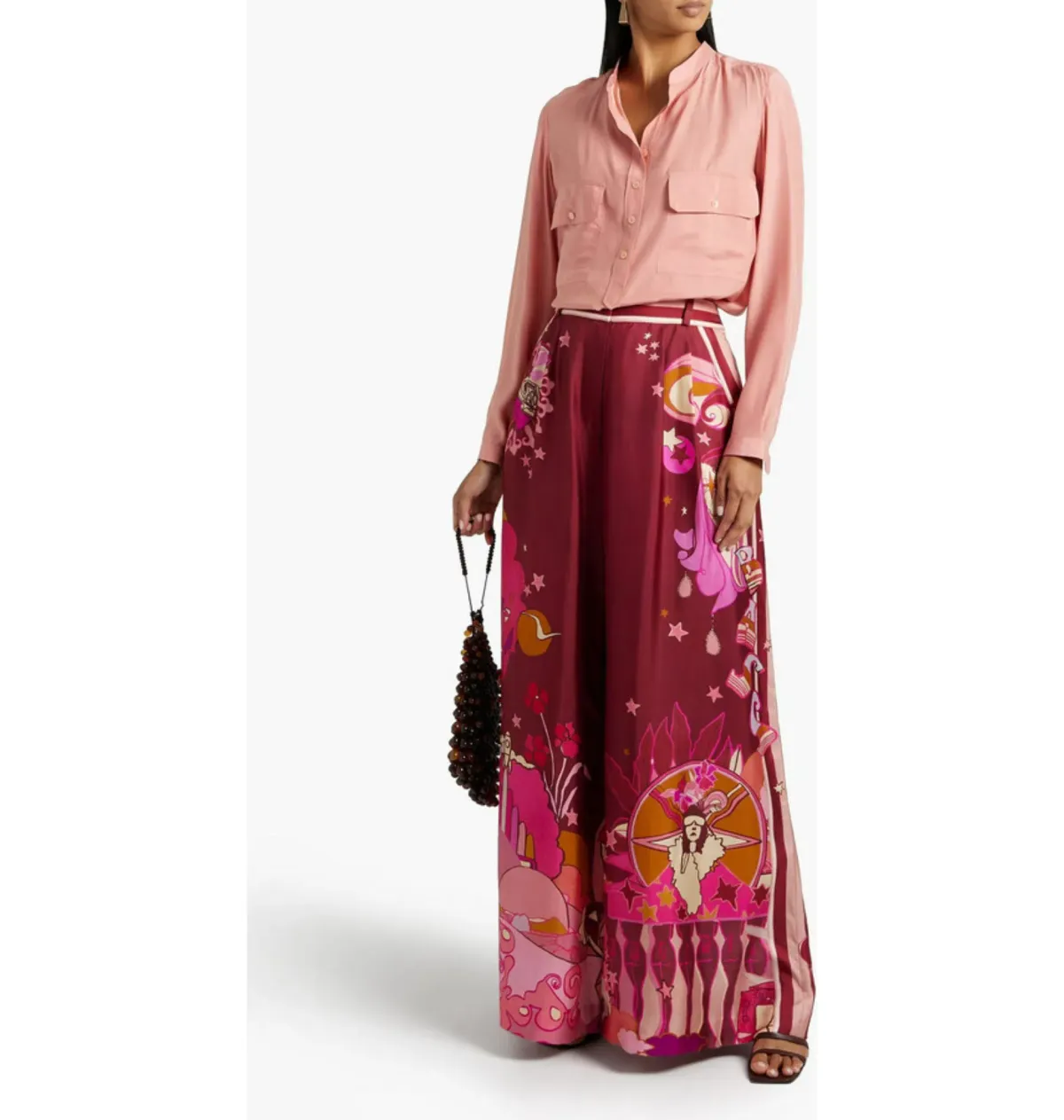 Zimmermann Concert Printed Pants in Plum Collage Size 2 / UK 12 - Image 1