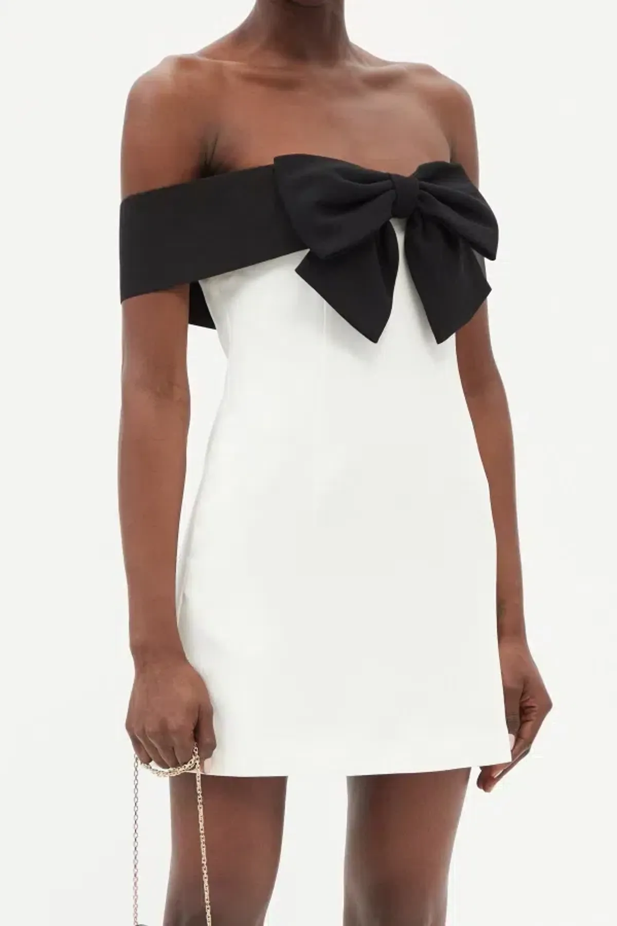 Self-Portrait Black and White Bow Dress Size UK 10 - Image 4
