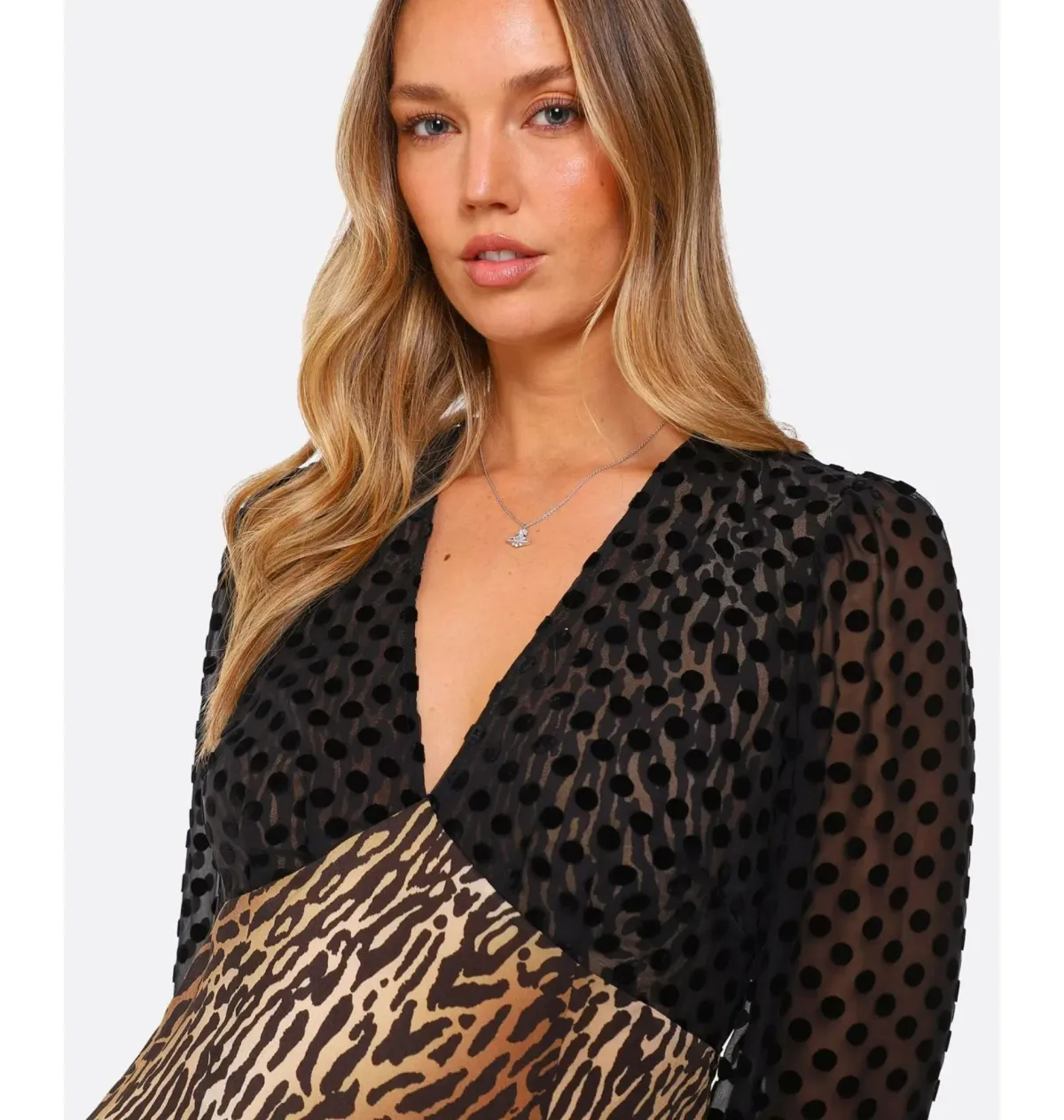 Rixo Melanie Leopard Midi Dress Leopard Print Size UK 12 - Image 3
