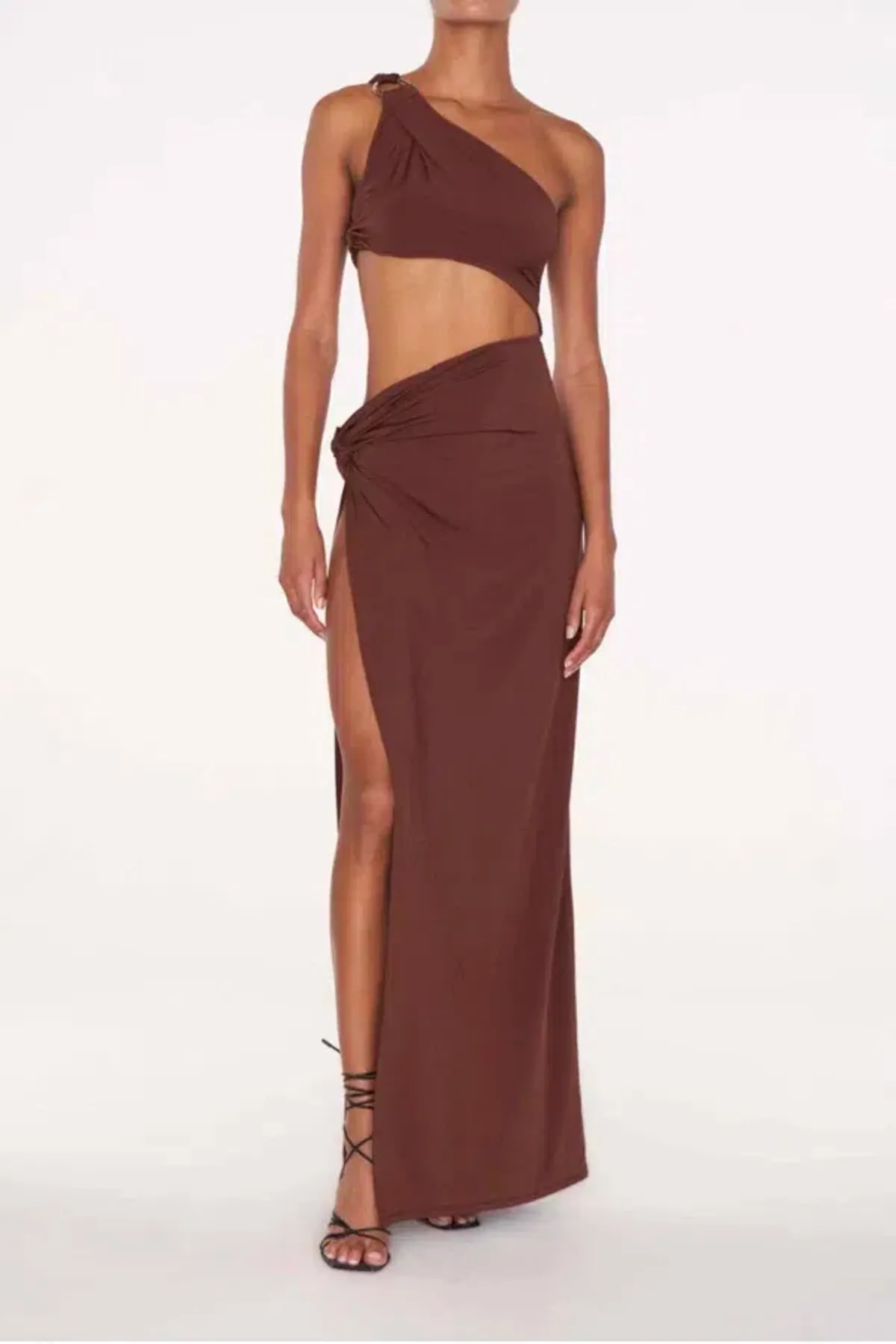 Rat & Boa Isamaya  Maxi Dress Brown Size UK 10 - Image 1
