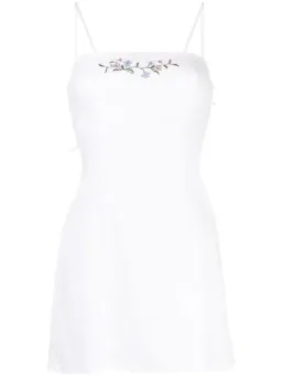 Reformation Tovianna Linen Mini Dress White Size UK 12 for rent on The Volte - image 3