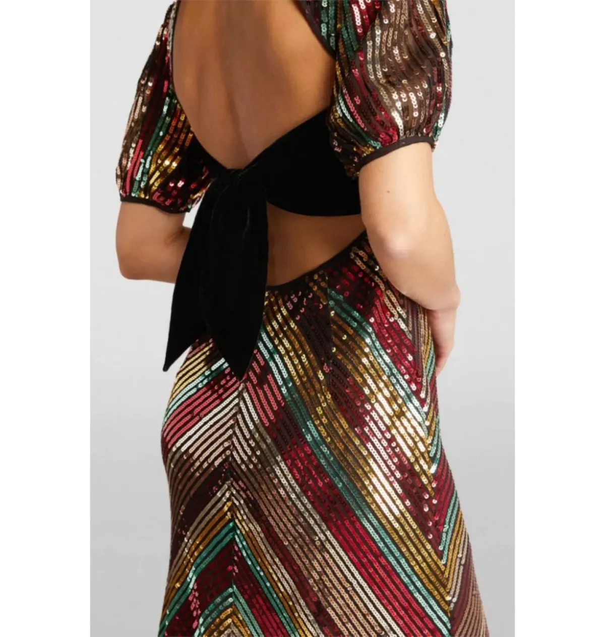 Rixo Daisy Sequin Dress Multi Size UK 12 - Image 3