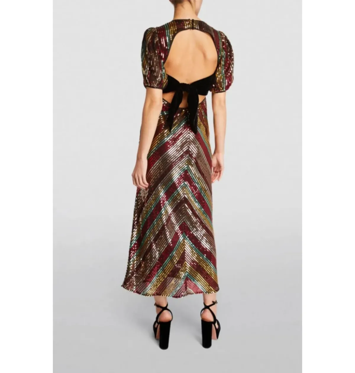 Rixo Daisy Sequin Dress Multi Size UK 12 - Image 2