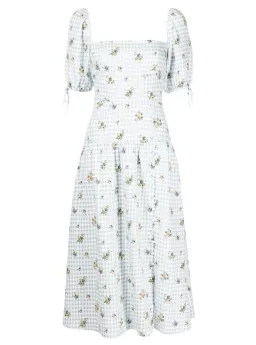 Reformation Melony Linen Midi Dress Floral Size UK 12 for rent on The Volte - image 5
