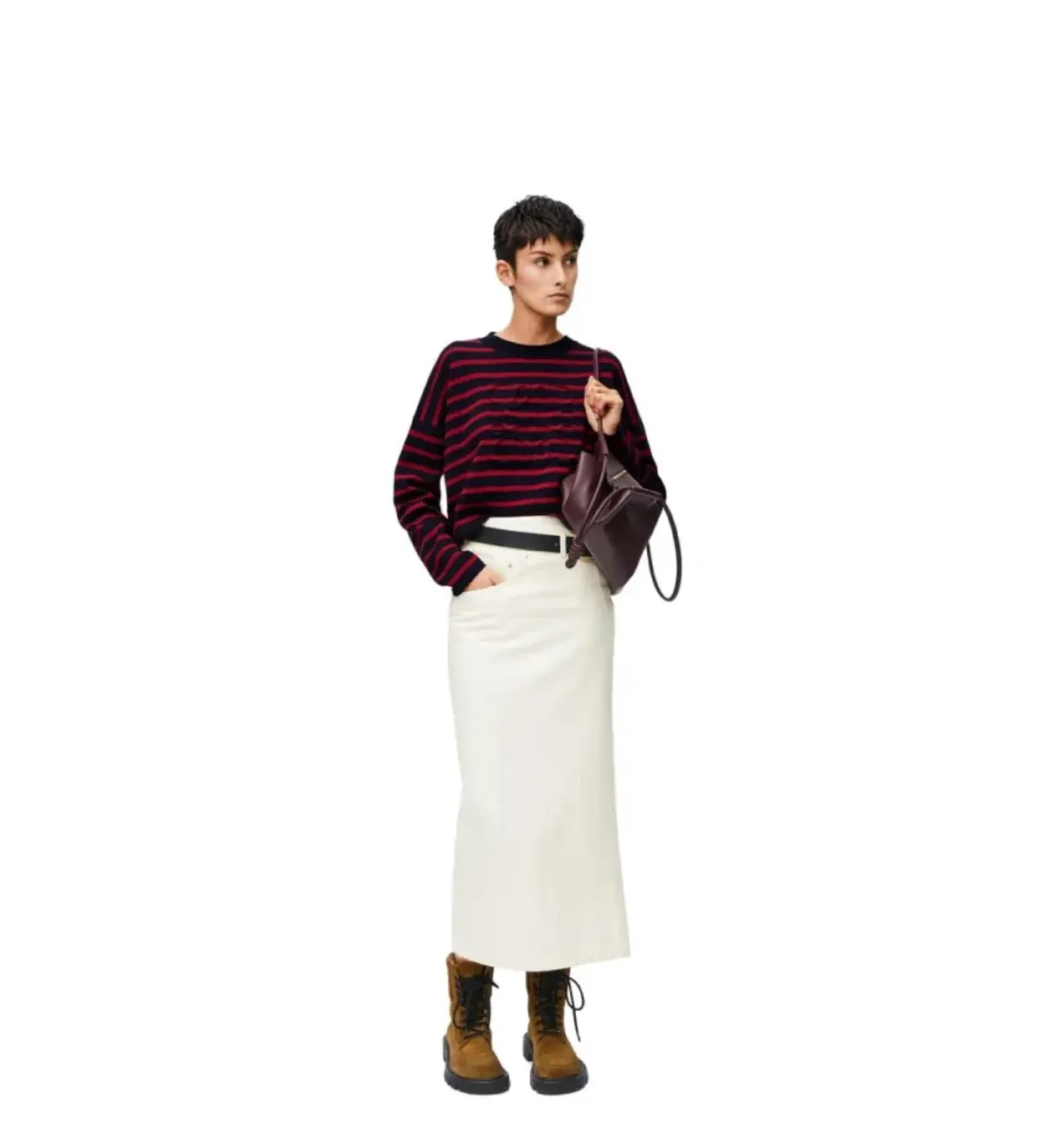 Loewe Deconstructed Denim Skirt White Size 8  - Image 1