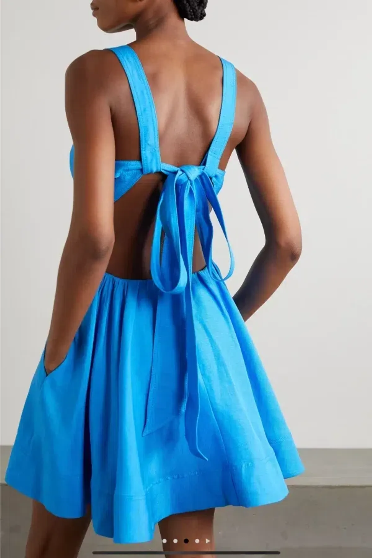 Aje Rent Clara Tie Back Mini Dress Blue Size UK 12 - Image 2